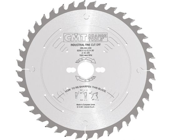 Griešanas disks metālam CMT 285; 400x3,5x30 mm; Z48; 20°