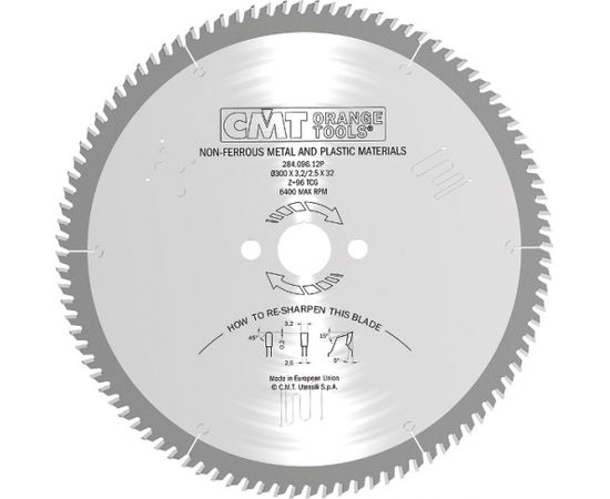 Griešanas disks alumīnijam CMT 284; 216x2,6x30; Z40; 5°