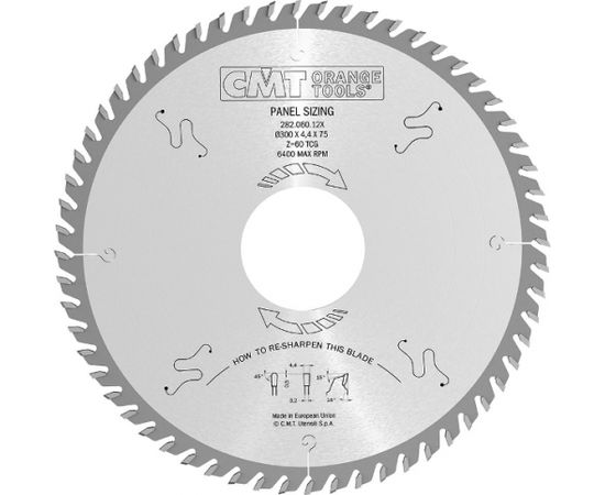 Griešanas disks kokam CMT 282; 500x4.8x60; Z72; 16°