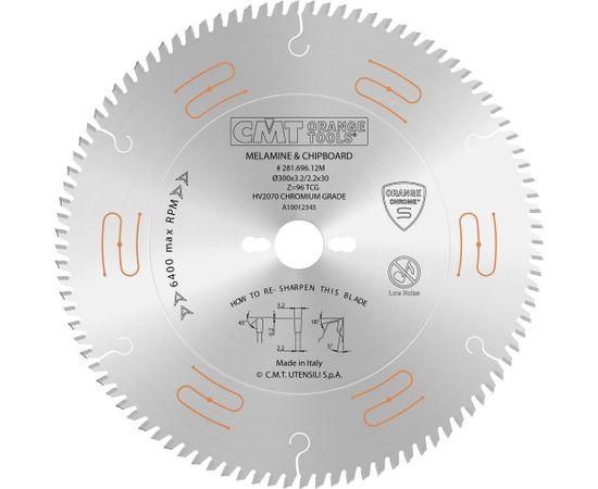 Griešanas disks kokam CMT 281; 350x3.5x30; Z108; 5°