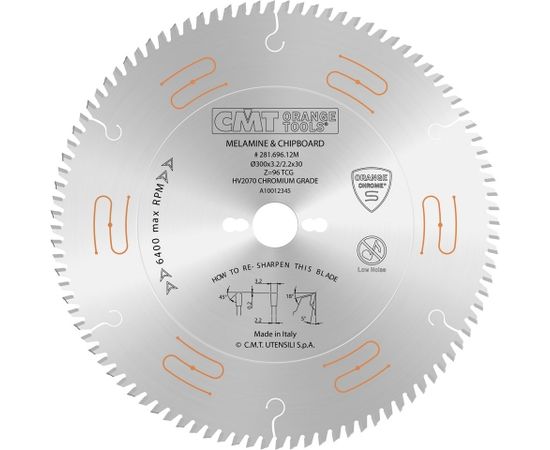 Griešanas disks kokam CMT 281; 300x3,2x30; Z96; 5°