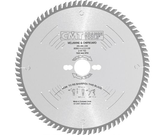 Griešanas disks kokam CMT 281; 160x2,2x20; Z40; 10°