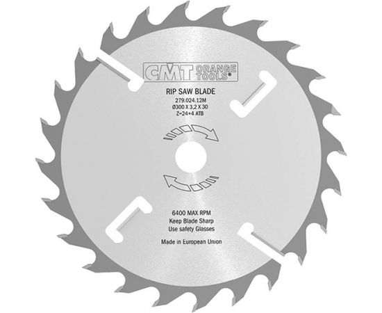 Griešanas disks kokam CMT 279; 300x3,2x30; Z24; 18°