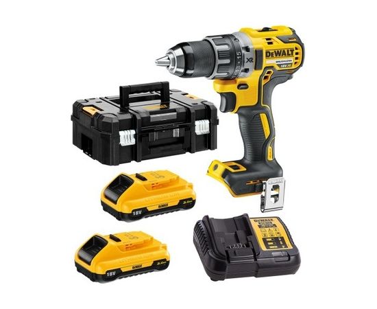 Urbjmašīna-skrūvgriezis DeWalt DCD791L2T-QW; 18 V; 2x3,0 Ah akum.