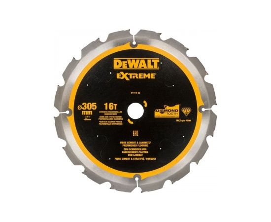 Griešanas disks šķiedru cementam DeWalt DT1475-QZ; 16T; 305 mm