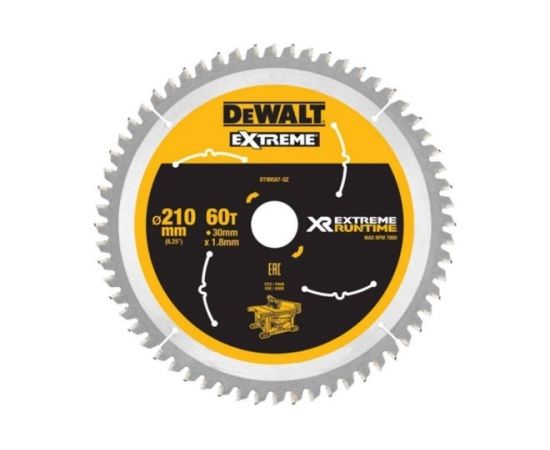 Griešanas disks kokam DeWalt CSB DT99567; 210x30 mm; 60T