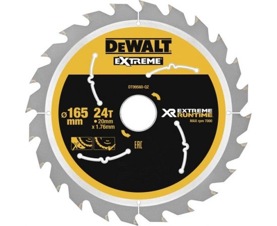 Griešanas disks DeWalt DT99561-QZ; 165x20 mm; T42