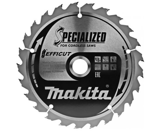 Griešanas disks kokam Makita EFFICUT; 165x1,4x20,0 mm; Z25; 23°