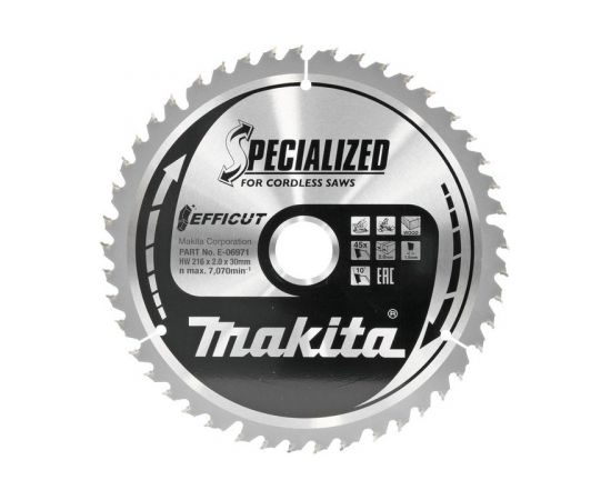 Griešanas disks kokam Makita Efficut; 216x1,5x30 mm; Z80; 10°