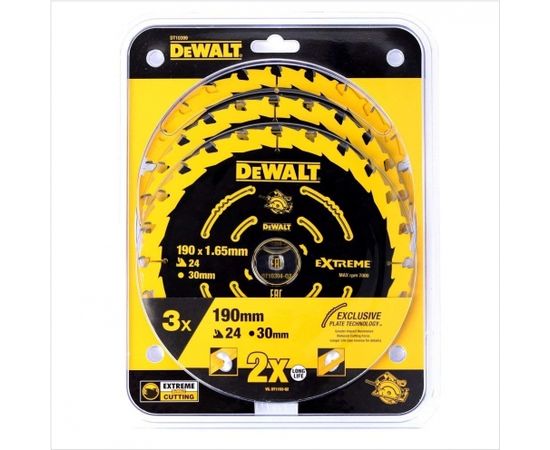 Griešanas disks kokam DeWalt; 190x1,65x30,0 mm; Z24; 18°