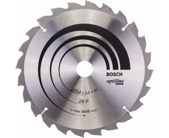 Griešanas disks kokam Bosch SPEEDLINE WOOD; 254x2x30,0 mm; Z24; 15°