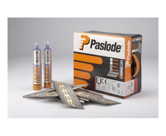 Naglas Paslode; 3,1x90 mm; 34°; 2500 gab.; cinkotas; rievotas