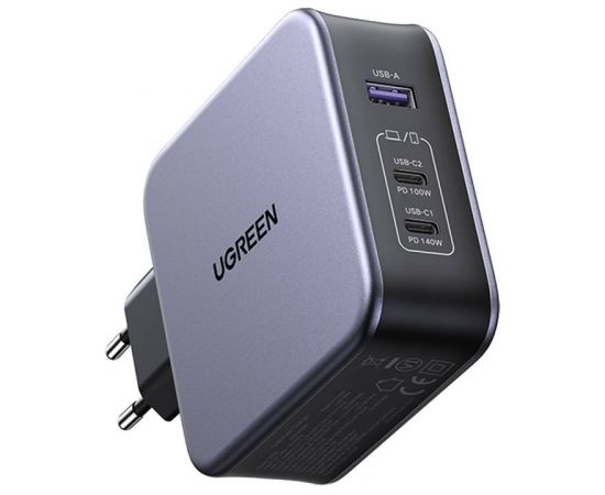 UGREEN CD289 Power Charger, 2x USB-C, 1x USB-A, GaN, 140W, 2m Cable (Silver)