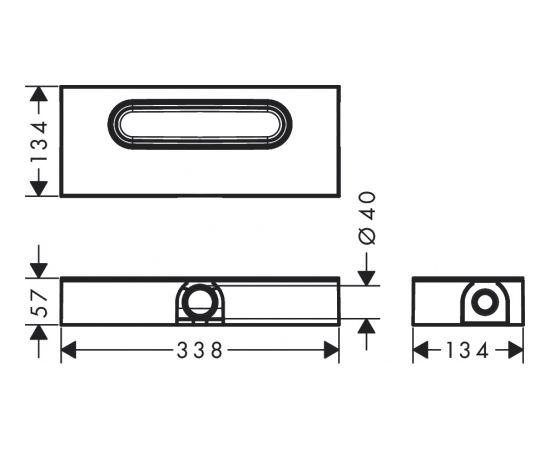 Hansgrohe dušas traps uBox Universal, DN40, horizontāls