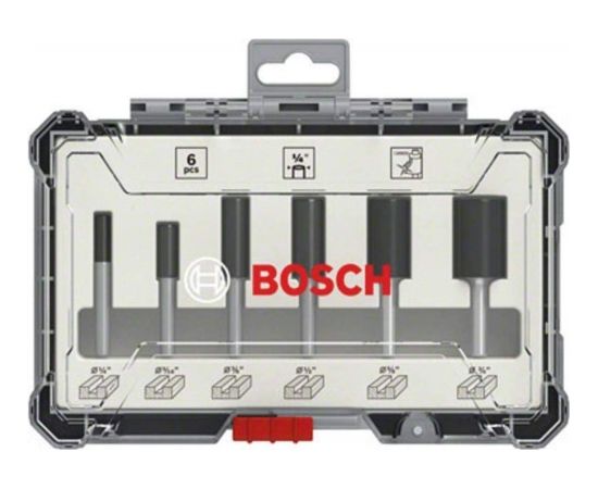 Bosch cutter set 6 pcs Straight 1/4 " shank - 2607017467