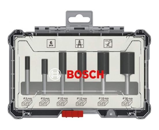 Bosch cutter set 6 pcs Straight 6mm shank - 2607017465