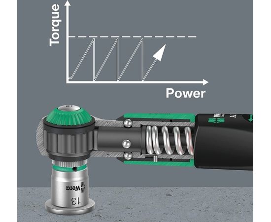 Wera Safe-Torque A1 Set 1, 10 pieces, torque wrench (black/green, 1/4" square, 2-12 Nm)