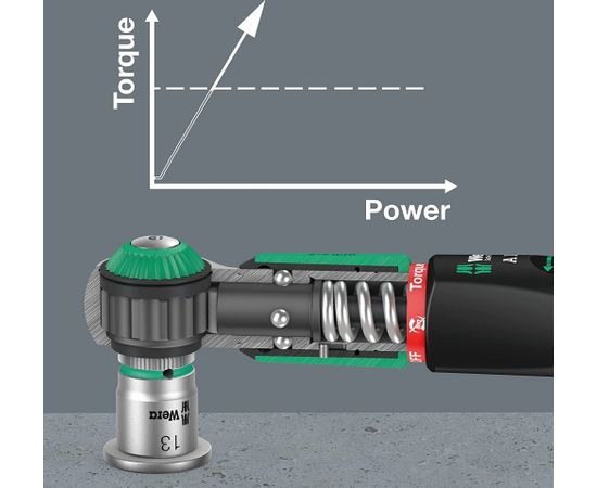 Wera Safe-Torque A 1 Imperial Set 1, 10 pieces, torque wrench (black/green, 1/4" square, 2-12 Nm)