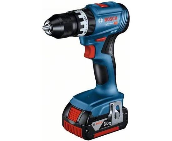 Bosch Cordless Impact Drill GSB 18V-45 Professional, 18V (blue/black, 2x Li-Ion battery 3.0Ah, in L-BOXX)