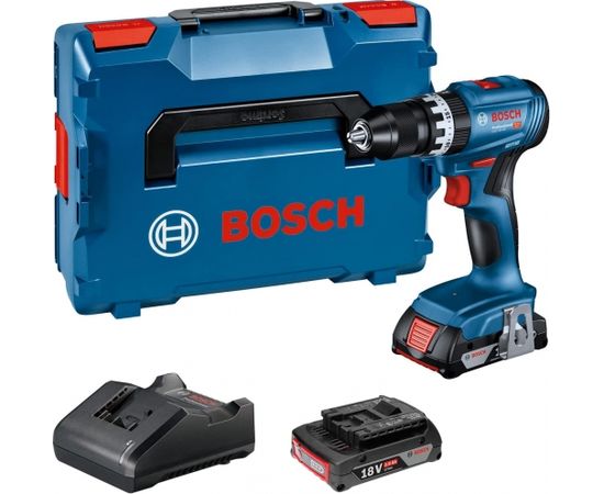 Bosch Cordless Impact Drill GSB 18V-45 Professional, 18V (blue/black, 2x Li-Ion battery 2.0Ah, in L-BOXX)