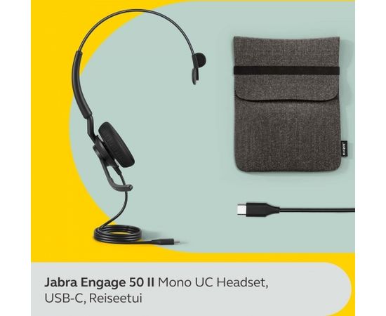 Jabra Engage 50 II, headset (black, stereo, USB-C, UC)