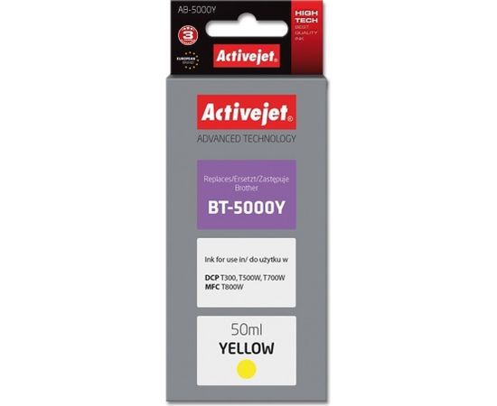 Activejet AB-5000Y ink (replacement for Brother BT-5000Y; Supreme; 50 ml; yellow)