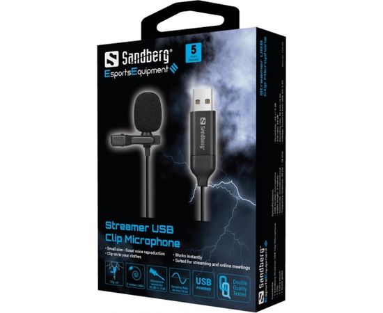 Sandberg 126-40 Streamer USB Clip Microphone