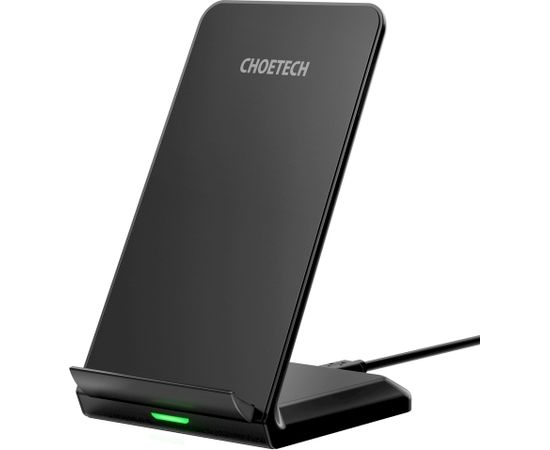 Choetech two-coil fast wireless charger 15W stand black + 1.2m micro USB cable (T524-F)