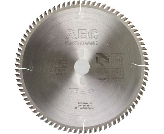 Griešanas disks alumīnijam AEG Powertools; 254x3,2x30 mm; Z80