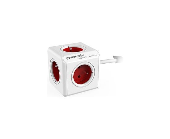 Allocacoc 2304/FREXPC power extension 3 m 5 AC outlet(s) Indoor Red, White