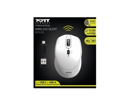 Port Designs 900714 mouse Ambidextrous RF Wireless+USB Type-C 1600 DPI