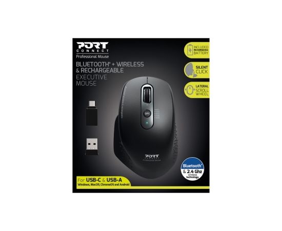 Port Designs 900716 mouse Right-hand RF Wireless + Bluetooth Optical 3200 DPI