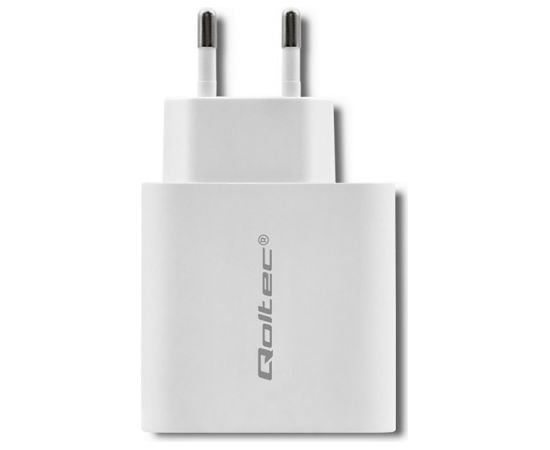 Qoltec 51718 Charger | 45W | 5-20V | 2.4-3A | USB type C PD | USB | White