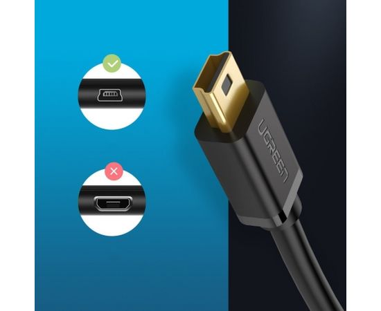 Ugreen USB - mini USB cable 480 Mbps 3 m black (US132 10386)