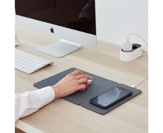 POUT HANDS3 SPLIT- Splitted mouse pad with high-speed charging, dust gray