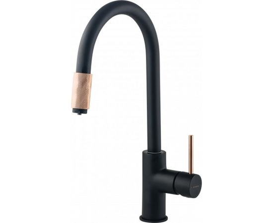 KITCHEN MIXER WITH SWIVEL SPOUT AND CONNECTION TO WATER FILTER DEANTE BLACK COPPER ASTER