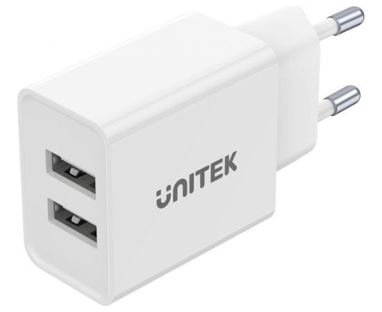 Unitek UNTIEK CHARGER 2X USB-A, 12W, WHITE, P1113A-EU