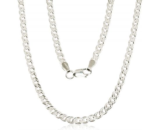 Серебряная цепочка Мона-лиза 3.1 мм, алмазная обработка граней #2400077, Серебро 925°, длина: 50 см, 9.6 гр.