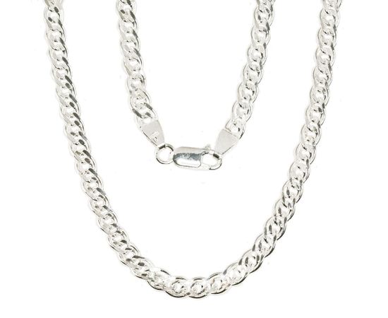 Серебряная цепочка Мона-лиза 4,9 мм, алмазная обработка граней #2400062, Серебро 925°, длина: 50 см, 15.8 гр.