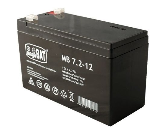 MPL megaBAT MB 7.2-12 UPS battery Lead-acid accumulator VRLA AGM Maintenance-free 12 V 7,2 Ah Black