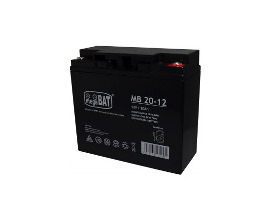 MPL megaBAT MB 20-12 UPS battery Lead-acid accumulator VRLA AGM Maintenance-free 12 V 20 Ah Black