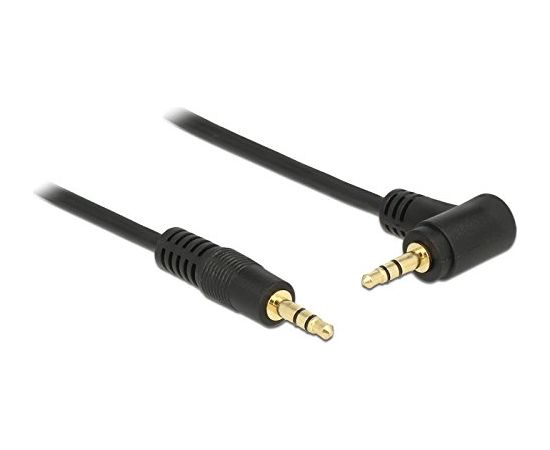 Delock cable Audio 3.5mm male/male angled black 0.5m