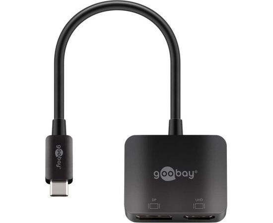 goobay Adapter USB-C > DisplayPort + HDMI (black, 12cm)