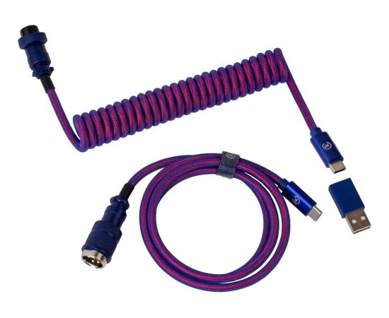 Keychron Premium Coiled Aviator Cable (purple, 1.08 m, straight plug)