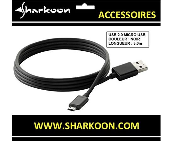 Sharkoon USB 2.0 A-B Micro black 3,0m