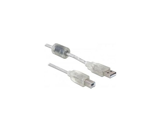 Delock USB 2.0 A-B St. m.Ferritk. clear 0,5m