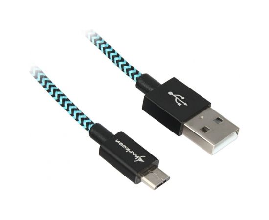 Sharkoon USB 2.0 A-B black / blue 2.0m - Aluminum + Braid