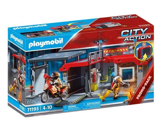 PLAYMOBIL 71193 City Action Take Along Fire Station Construction Toy