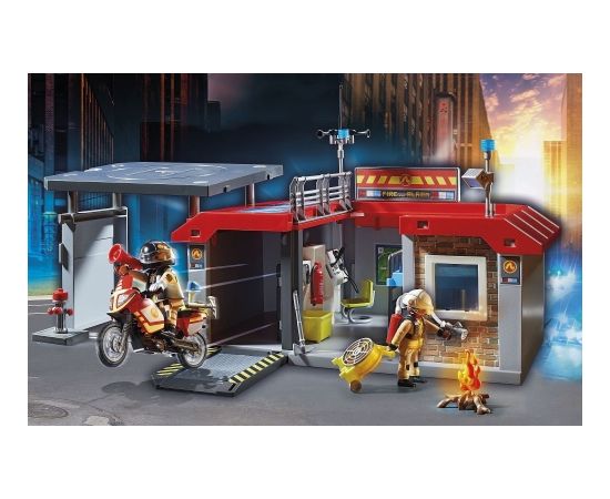 PLAYMOBIL 71193 City Action Take Along Fire Station Construction Toy