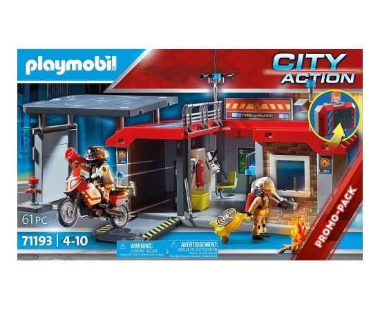 PLAYMOBIL 71193 City Action Take Along Fire Station Construction Toy